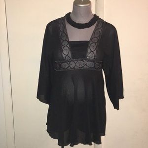 🎉PRICE DROP🎉 Maternity Black Sheer Sequin Top🛍